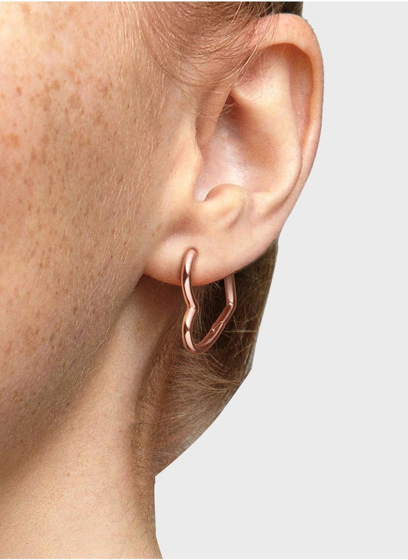 PANDORA Asymmetrical Heart Hoop Earrings - Image 2