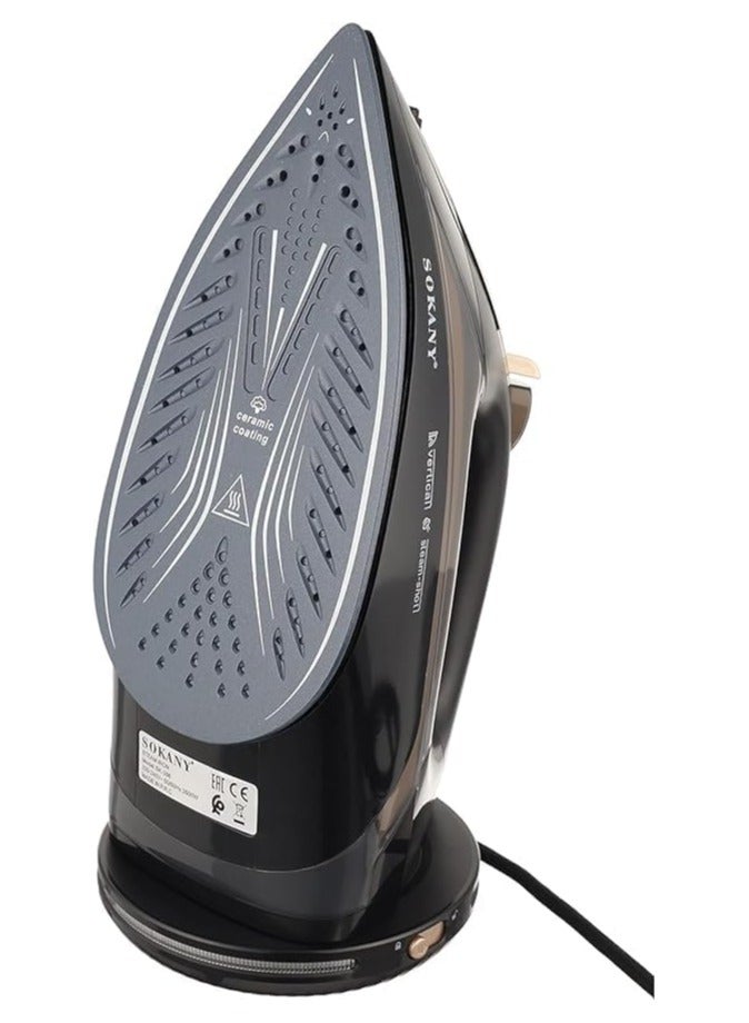sokany Sokany 2200W Steam Iron with 420ml Water Tank with Removable Soleplate for Quick Ironing and Straightening from Creases Ceramic soleplate. .Steam control Anti-limescale Anti-drip feature prevents water leakage at any temperature setting to avoid unwanted dripping. Non-slip handle for easy operation and a comfortable grip, and the soleplate can remain on the iron Anti-limescale and self-cleaning systems keep the iron free of calcium (SK_YD_2125 - Image 3