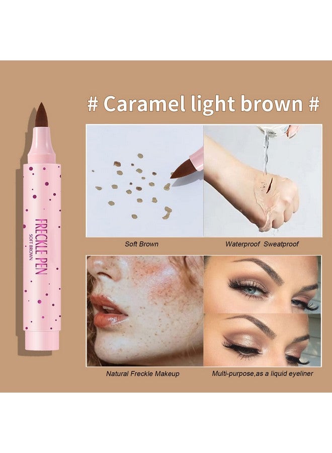 Sumeitang 2 Colors Liquid Freckle Pen Natural Lifelike Face Fake Freckle Makeup Pen Magic Freckle Color Waterproof Long Lasting Quick Dry Faux Freckles Pen Soft Dot Sopt Penlight Brown&Dark Brown - Image 4