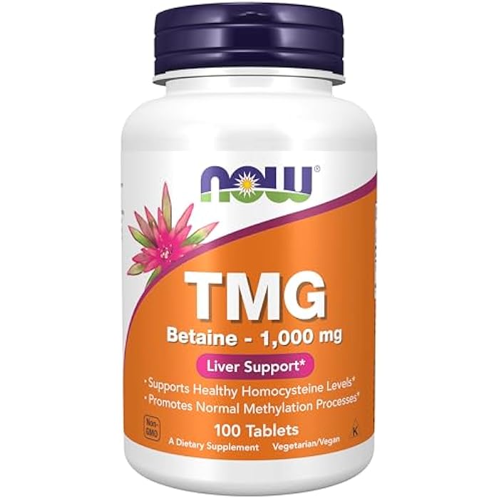 now Supplements, TMG Betaine (Trimethylglycine) 1,000 mg, Liver Support*, 100 Tablets - Image 1