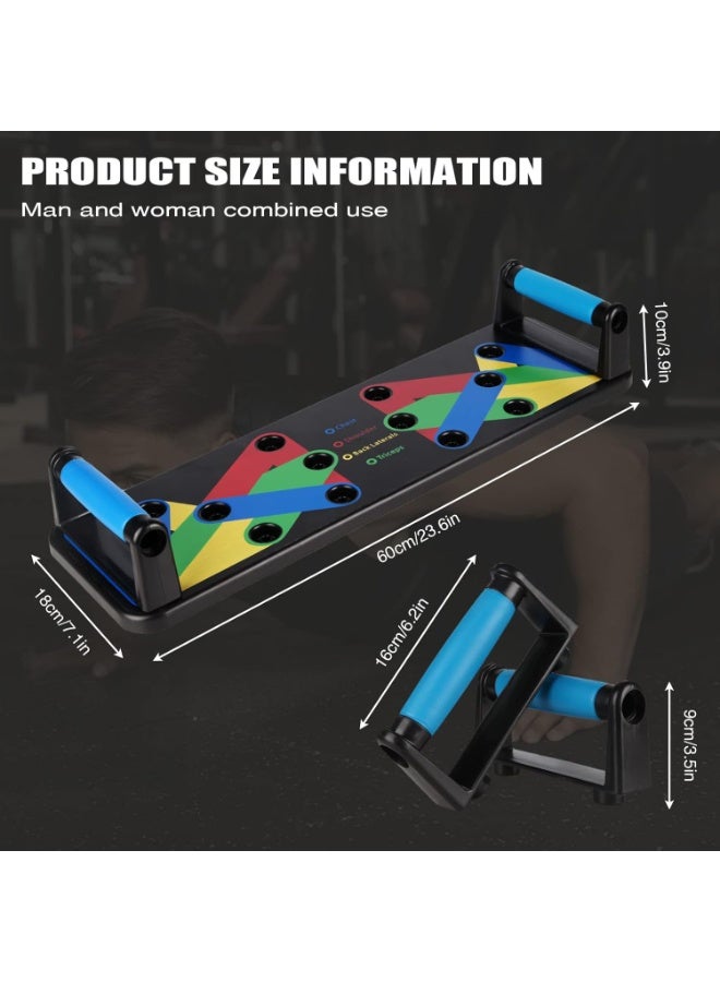 REBENUO Push Up Board 9 in 1 Home Workout Equipment Multi-Functional Pushup Bar System Fitness Floor Chest Muscle Exercise Professional Equipment Burn Fat Strength Training Arm - Image 1