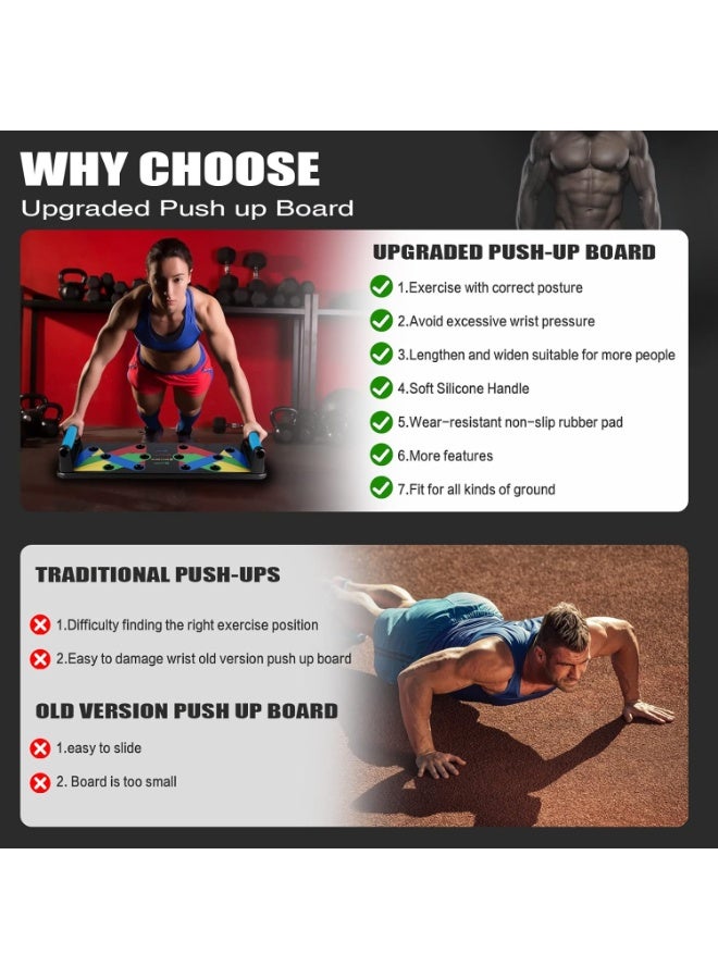 REBENUO Push Up Board 9 in 1 Home Workout Equipment Multi-Functional Pushup Bar System Fitness Floor Chest Muscle Exercise Professional Equipment Burn Fat Strength Training Arm - Image 4