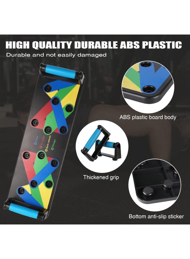 REBENUO Push Up Board 9 in 1 Home Workout Equipment Multi-Functional Pushup Bar System Fitness Floor Chest Muscle Exercise Professional Equipment Burn Fat Strength Training Arm - Image 2