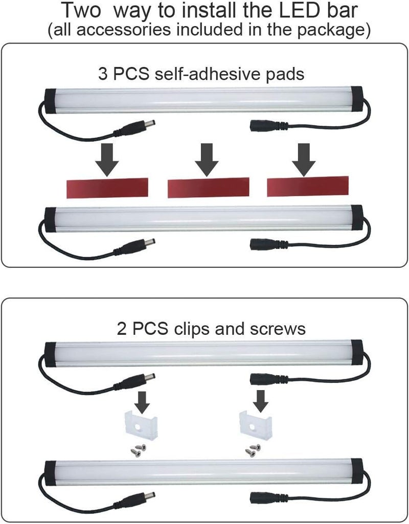 Litever Under Cabinet LED Lighting Kit Plug in or Hardwired, 6 pcs 12 Inches Light Strips, 2000 Lumen, Super Bright, for Kitchen Counter, Closet, Shelf Lights, 31W, Warm White (6 Bars) - Image 5