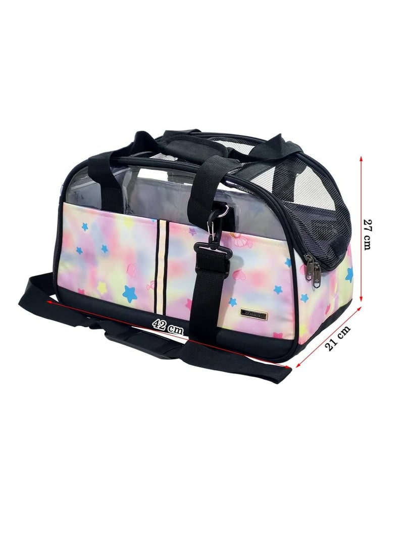NNC PETS Transport bag with Comfortable mat, full top cover design, Durable Zippers, and Multiple storage pockets, Portable pet carrier bag with Handle, Leash inside, Shoulder strap & Breathable 42cm (Pink) - Image 2