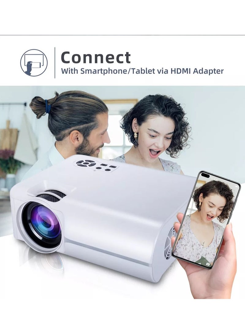 Mini Projector 1280 multipal 720P HD Portable Video Projector for Entertainment Small Outdoor Home Projectors for Movies Videos Games LED Light Resource Efficient Heat Dissipation Silent Fan