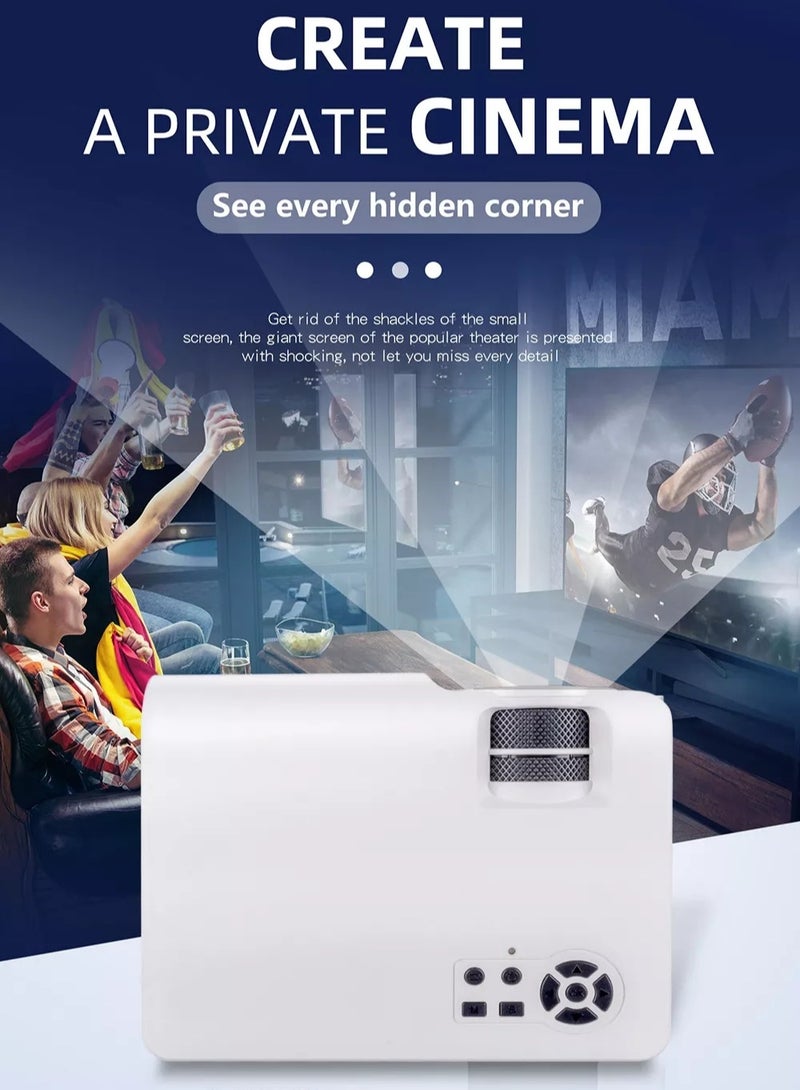 Mini Projector 1280 multipal 720P HD Portable Video Projector for Entertainment Small Outdoor Home Projectors for Movies Videos Games LED Light Resource Efficient Heat Dissipation Silent Fan