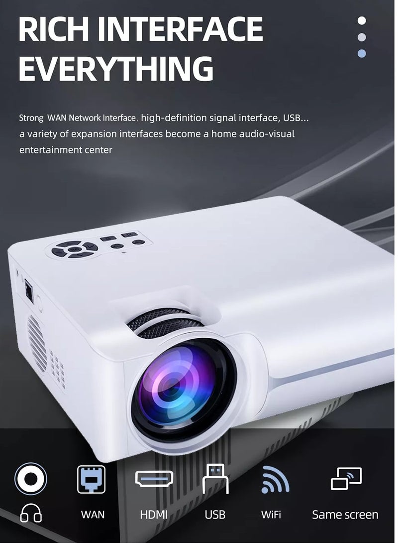 Mini Projector 1280 multipal 720P HD Portable Video Projector for Entertainment Small Outdoor Home Projectors for Movies Videos Games LED Light Resource Efficient Heat Dissipation Silent Fan