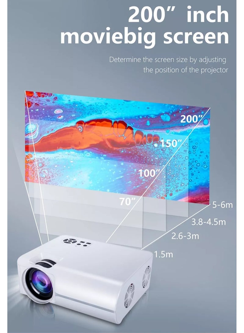 Mini Projector 1280 multipal 720P HD Portable Video Projector for Entertainment Small Outdoor Home Projectors for Movies Videos Games LED Light Resource Efficient Heat Dissipation Silent Fan