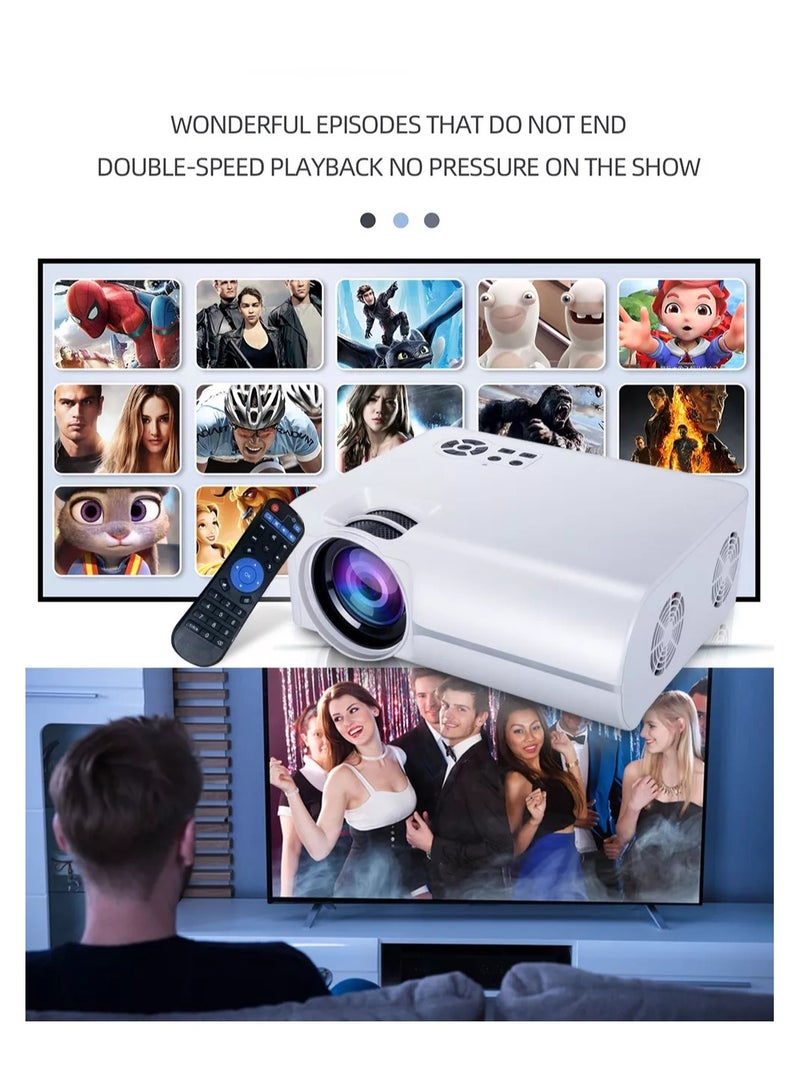 Mini Projector 1280 multipal 720P HD Portable Video Projector for Entertainment Small Outdoor Home Projectors for Movies Videos Games LED Light Resource Efficient Heat Dissipation Silent Fan