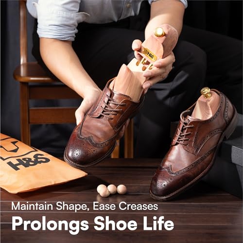 HST H&S Cedar Wood Shoe Tree Wooden Shoe Stretcher Shaper, Wood, EU 45-46 / UK 10.5-12 - Image 3