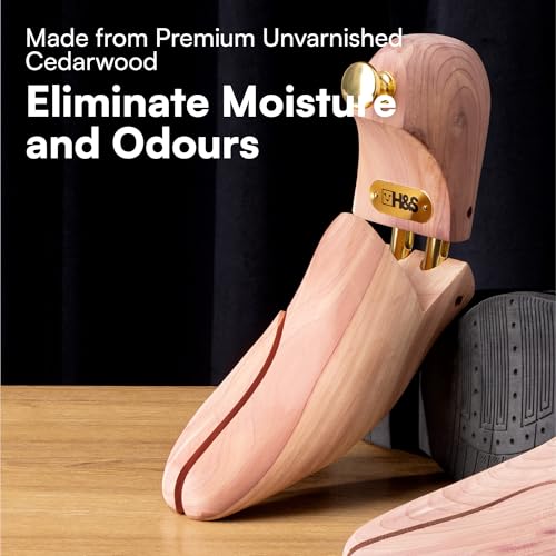 HST H&S Cedar Wood Shoe Tree Wooden Shoe Stretcher Shaper, Wood, EU 45-46 / UK 10.5-12 - Image 2