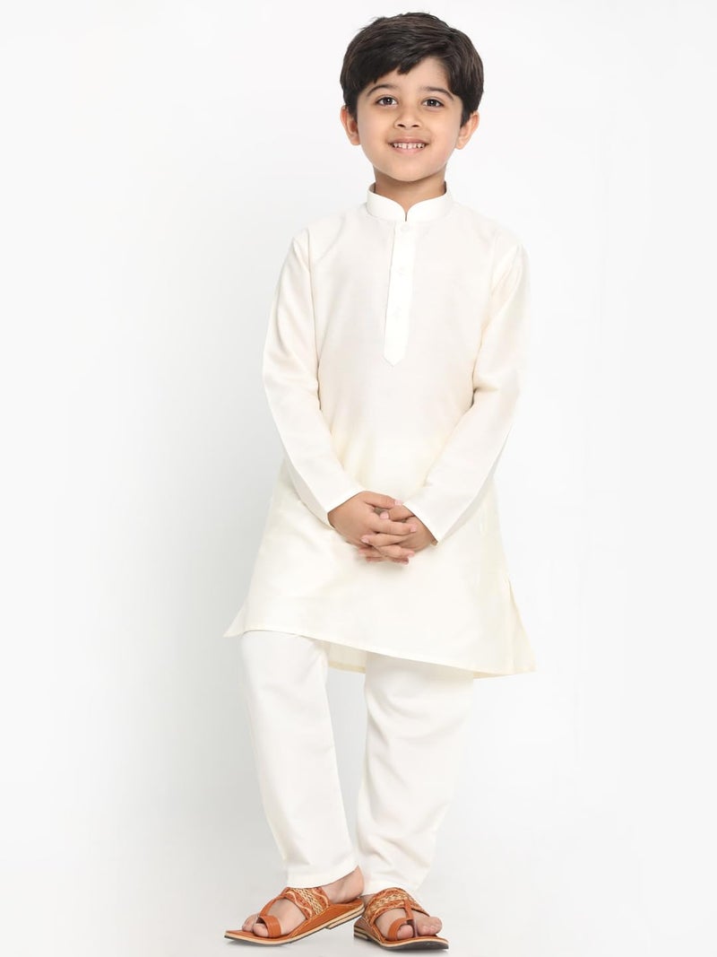 VASTRAMAY JBN Creation Boys' Cream Kurta Pyjama Set_JBNBK091CRnBVPCR_24 - Image 2