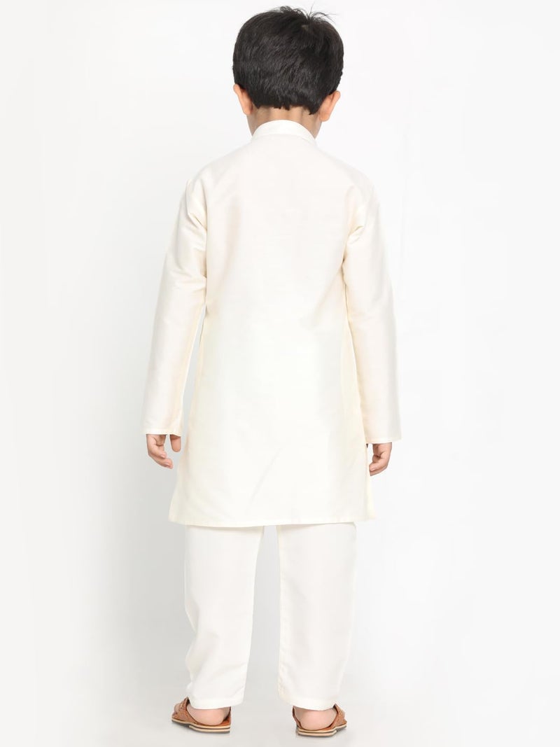 VASTRAMAY JBN Creation Boys' Cream Kurta Pyjama Set_JBNBK091CRnBVPCR_24 - Image 4