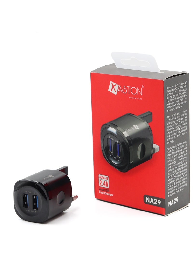 XASTON Dual USB Home Charger, High-Speed 2.4A Charging Solution for Home and Travel - NA29 - Image 3
