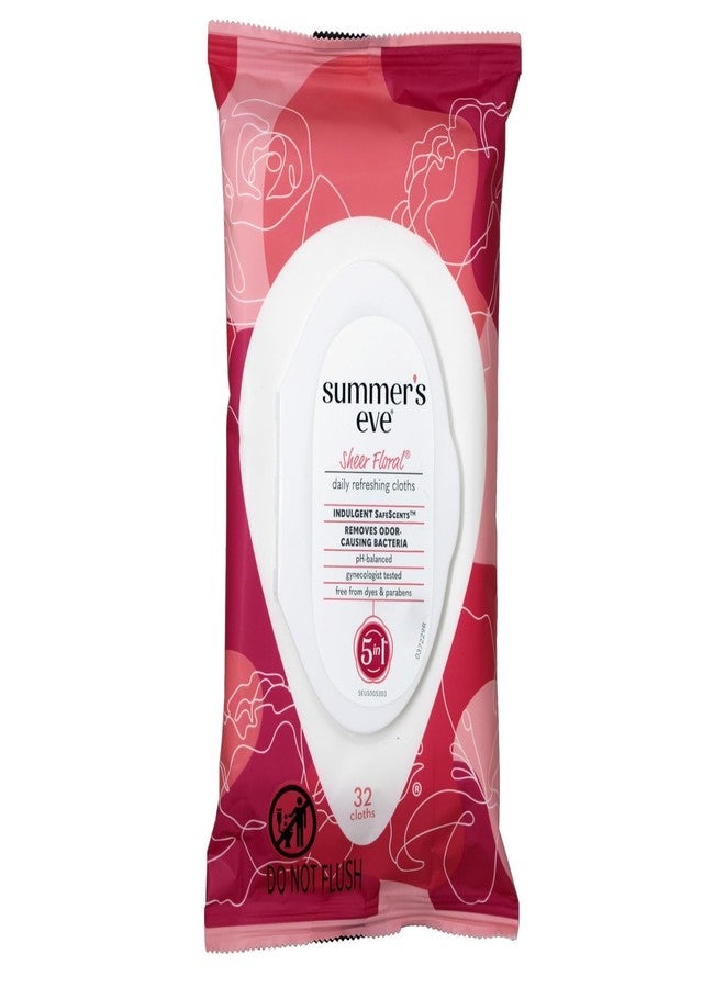 Summer's Eve Cleansing Cloths | Sheer Floral |32 Count | Pack of 4 | pH-Balanced, Dermatologist & Gynecologist Tested - Image 2