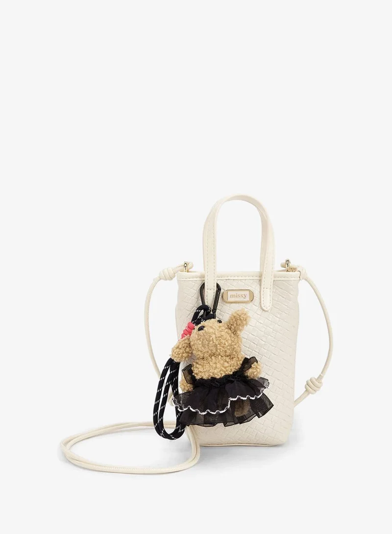 ميسي Textured Crossbody Bag With Detachable Strap