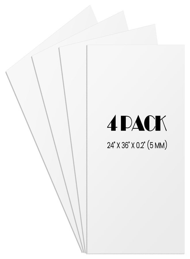 Elcoho 4 Pack White Foam Board, 24 x 36 Inch Acid-Free Foam Core Board, 5mm Thick Double Sided White Poster Boards for Presentation Art Display Office School Projects Crafting Sign Making - Image 1