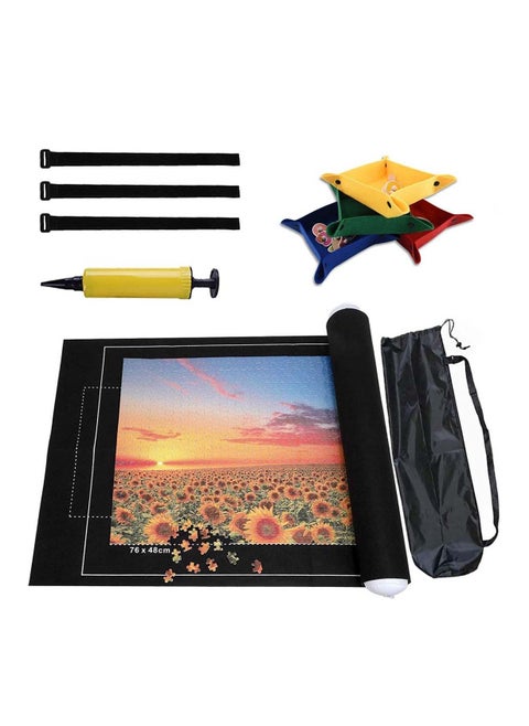 Jigsaw Puzzles For Adults Store and Transport Up to 1500 Pieces Puzzle Roll Mat Environmental Friendly Material Inflatable Tube 3 Elastic Fasteners