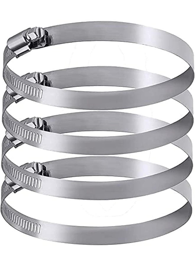 Poaker 4Pcs Gi Hose Clips - Adjustable Worm Drive Pipe Clamps For Securing Hose Connections In Gas Lines, Water Pipes, Industrial Hoses, Oil Pipes, And More (40Mm To 55Mm)  - Image 1
