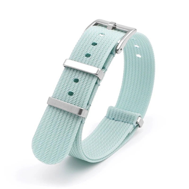 Bluejw 18mm 20mm 22mm 24mm Single Pass Bond Braided Ribbed Nylon Watch Strap – Replaceable Canvas Smart Watch Band for Apple Watch & Other Wristwatches - Image 1