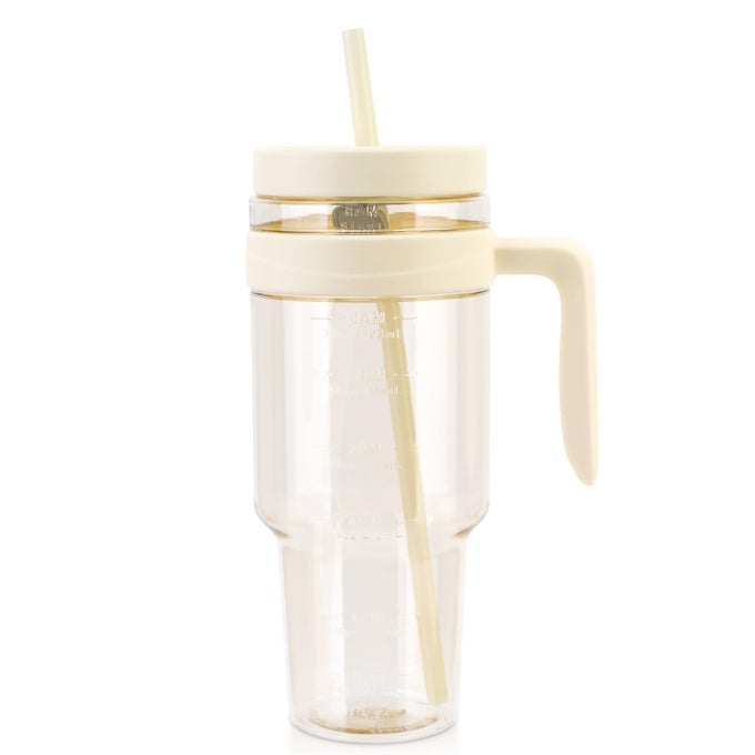 50 OZ TRITAN PLASTIC TUMBLER WITH LID AND STRAW LEAKPROOF BPAFREE CLEAR TUMBLER WITH TIME MARKER REUSABLE TRAVEL MUG FOR CAMPING SPORTS OFFICE ROAD TRIPS PARTIES WIDE MOUTH