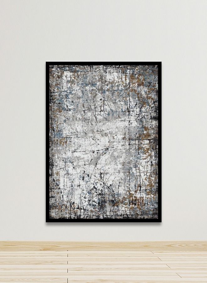 ماركتنا لوحة جدارية قماشية فنية لتزيين الحائط بتصميم تجريدي  مع برواز  أسود مجوف مقاس 120x80سم قطعة واحدة - Image 1