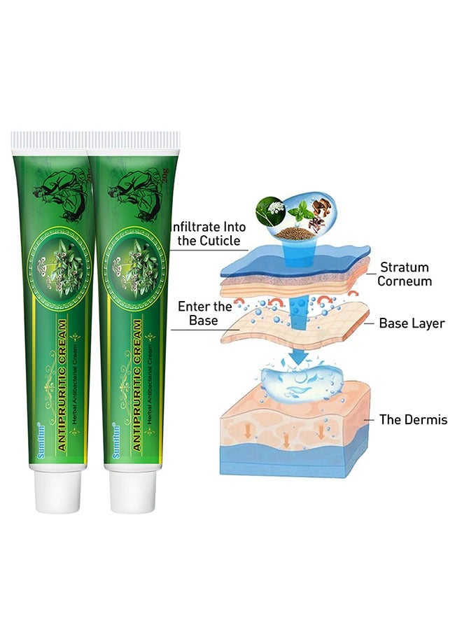 سوميفون كريم مضاد للحكة 20 جرام ، كريم مضاد للجراثيم العشبية ، لا تهيج للحكة ، والقضاء على لدغات الحشرات والأكزيما ، كريم مضاد للفطريات ، وتعزيز صحة الجلد لجميع أنواع البشرة - Image 4