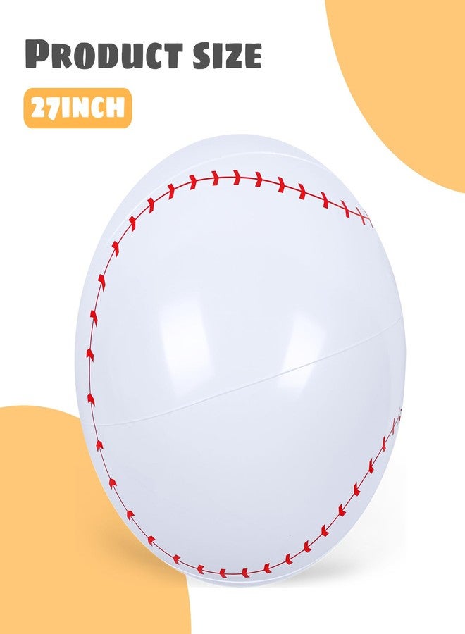 Shindel كرة بيسبول قابلة للنفخ شيندل 27 بوصة، كرة عملاقة قابلة للنفخ لتزيين حفلات البيسبول وزينة عيد الميلاد، ألعاب كرة شاطئ للمسبح للأطفال - Image 2