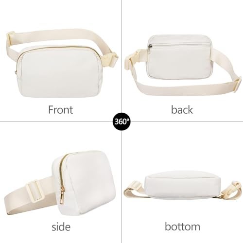 VOROLO Fanny Pack For Women And Men Crossbody Bag Belt Bag with Adjustable Strap Graduation Gifts Off White - Image 2