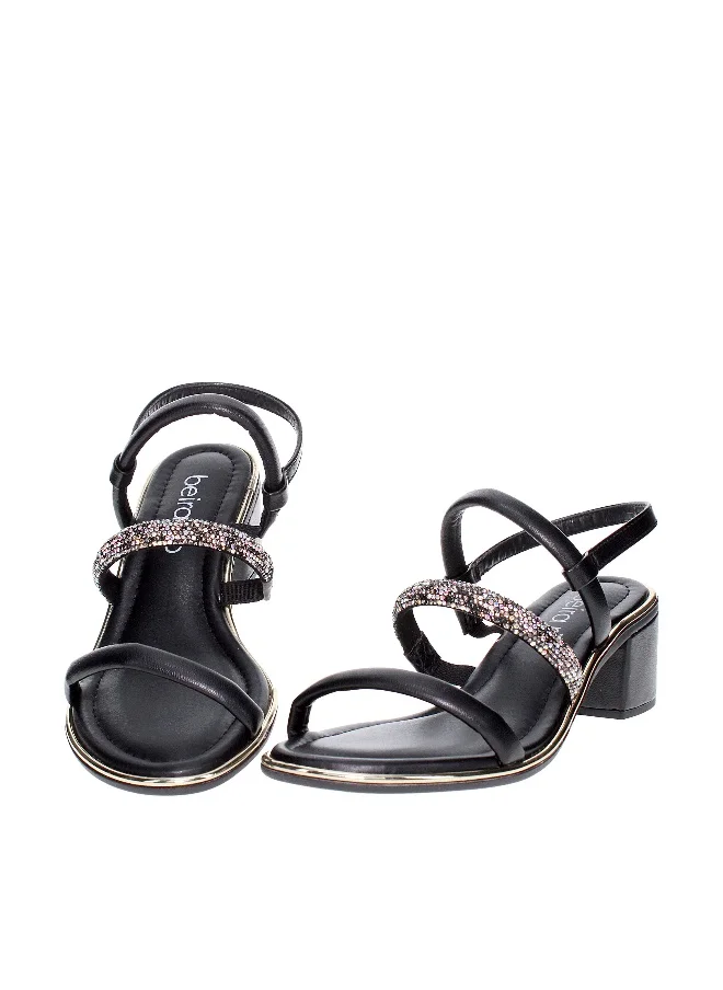 Beira Rio Beira Rio Ladies Mid Heel Sandals Black | Made In Brazil