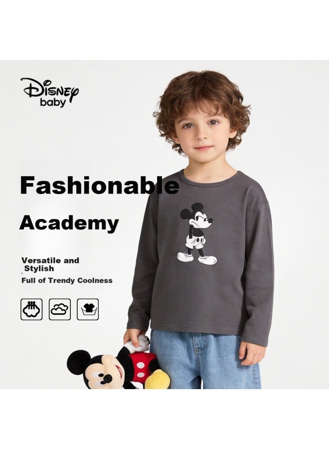 Disney Baby Kids Long Sleeve T-shirt Uni Toddler Spring Casual Sports Top Carbon Gray Size 100