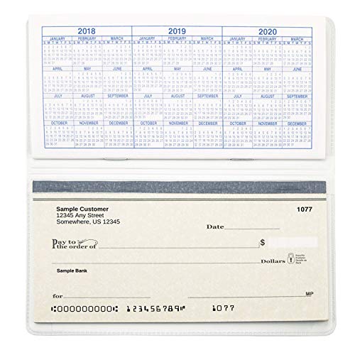 CAROUSELCHECKS White Vinyl Checkbook Cover, Top Tear Personal Vinyl Checkbook Cover - Image 2