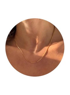 Tewiky Herringbone Necklace for Women, 14k Gold Plated Thin Gold Chain Necklace Flexible Flat Snake Chain Choker Necklaces 1.5MM Gold Necklaces Gifts for Women
