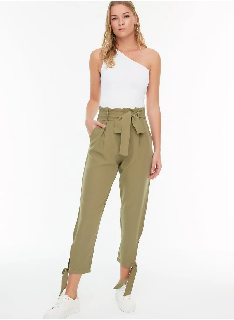 trendyol Tie Detail High Waist Pants