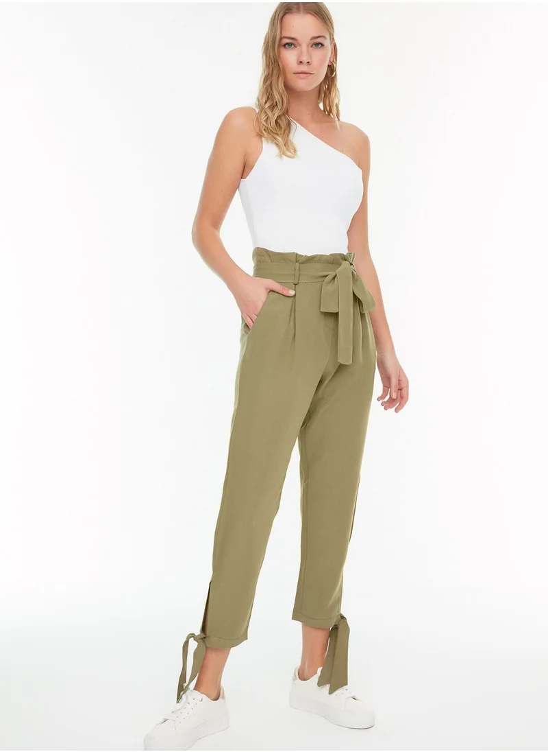 trendyol Tie Detail High Waist Pants