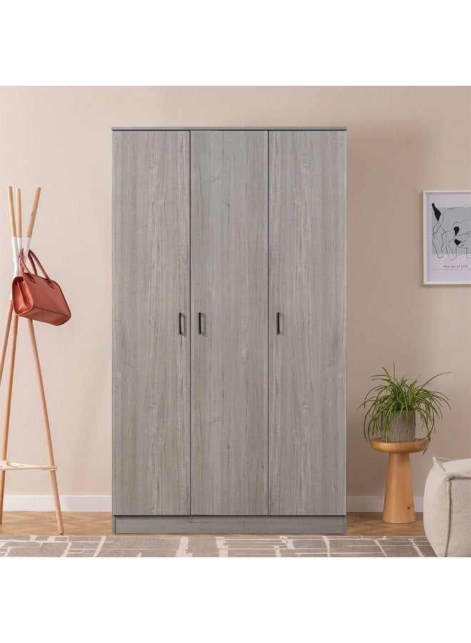 DANUBE HOME Gamorah 3 Door Wardrobe Modern Wooden Wardrobe with Spacious Storage, Stylish Swing Doors for Bedroom, Closet Organizer, Elegant Home Furniture & Bedroom DÃ©cor -Warm Grey - Image 1