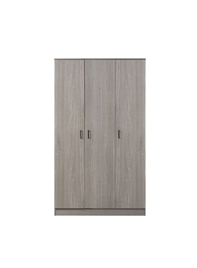 DANUBE HOME Gamorah 3 Door Wardrobe Modern Wooden Wardrobe with Spacious Storage, Stylish Swing Doors for Bedroom, Closet Organizer, Elegant Home Furniture & Bedroom DÃ©cor -Warm Grey - Image 3