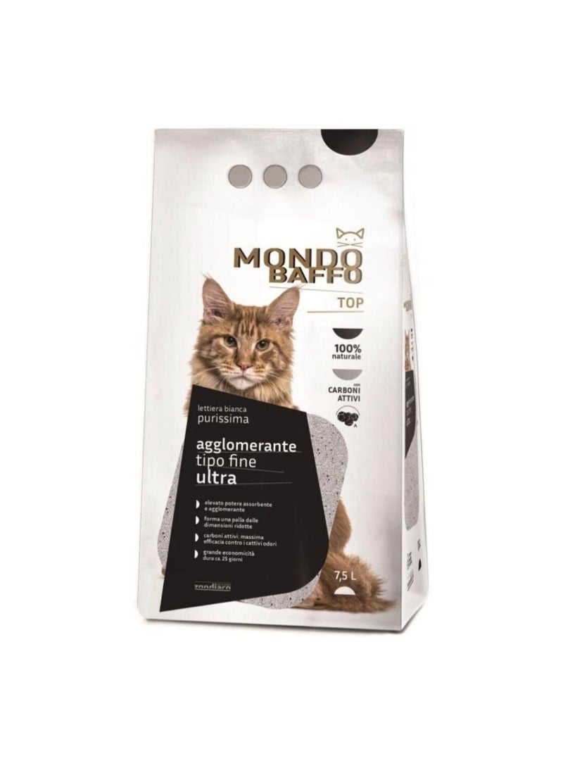 Mondo Baffo Ultra Carbon Fine Clumping Cat Litter, 7.5 L
