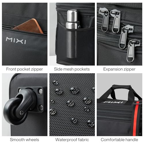 mixi Travel Bag with Wheels Expandable Foldable Luggage Bag Collapsible Rolling Travel Bag Duffel Bag Large Capacity Suitcase for Men Women, Black - Image 5