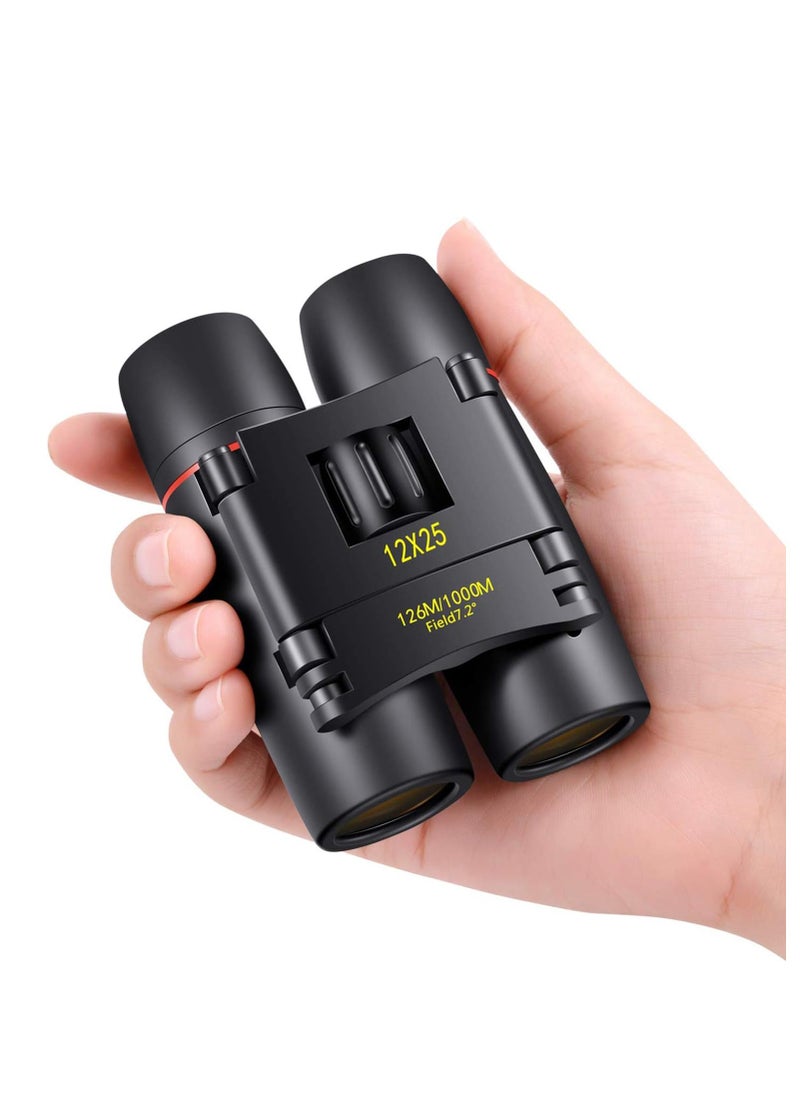 POLDR POLDR 12X25 Small Pocket Binoculars Compact Adults,Mini Kids Binoculars Boys for Bird Watching,Concert Theater Opera  - Image 1