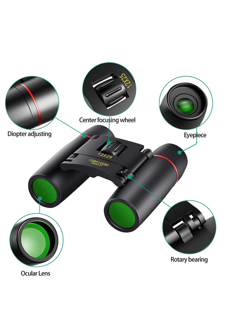 POLDR POLDR 12X25 Small Pocket Binoculars Compact Adults,Mini Kids Binoculars Boys for Bird Watching,Concert Theater Opera  - Image 2