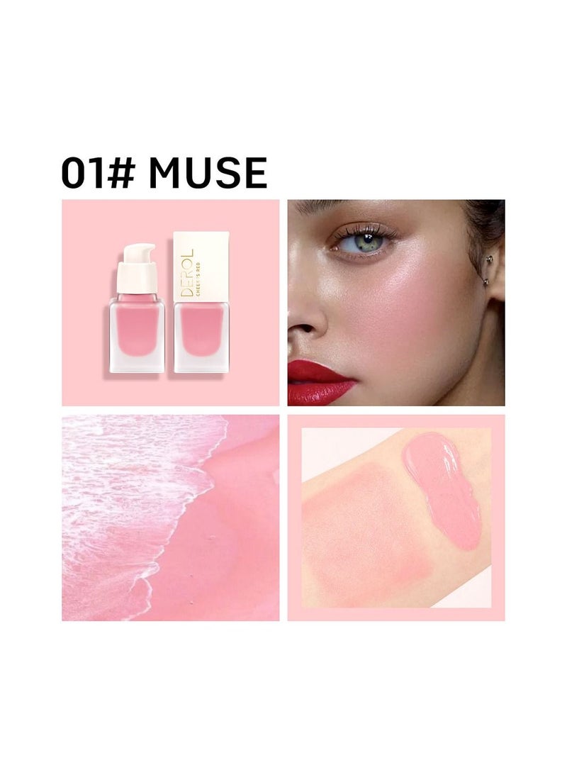 DEROL - Mousse Liquid Cream Blush For Cheeks Face Blushes Stick Palette Bronzer Highlighter Shape Contour Moisturizing And Breathable Matte Finish Long-wearing Waterproof For Women Makeup - Image 1
