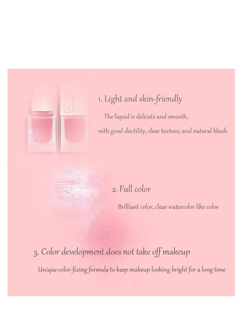 DEROL - Mousse Liquid Cream Blush For Cheeks Face Blushes Stick Palette Bronzer Highlighter Shape Contour Moisturizing And Breathable Matte Finish Long-wearing Waterproof For Women Makeup - Image 1