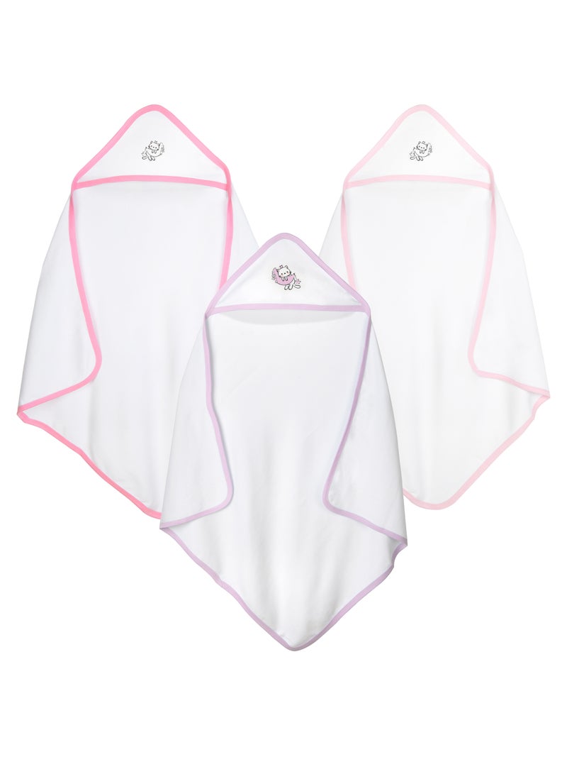 Babies Basic 100% Cotton Swaddle / Receiving Blanket for New Born - Pack of 3, 75*75cm , Multi - Image 1