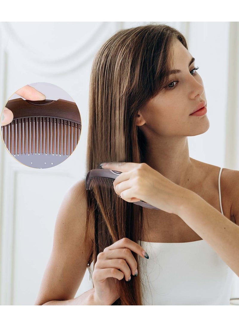 KHAJUL 2 Pcs Comb Set, Fine Tooth Scalp Detox Comb, Lice for Women, Men and Kids, Stainless Steel Scalp Detoxing, Sweep and Massage, Hair Brush Tool for Hair Care (Brown/Red/Black) - Image 3