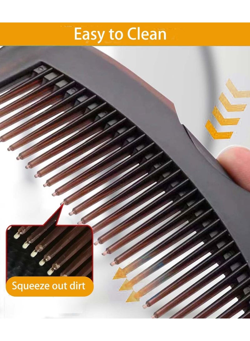 KHAJUL 2 Pcs Comb Set, Fine Tooth Scalp Detox Comb, Lice for Women, Men and Kids, Stainless Steel Scalp Detoxing, Sweep and Massage, Hair Brush Tool for Hair Care (Brown/Red/Black) - Image 5