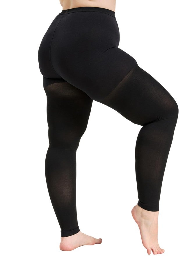 MGANG Plus Size Medical Compression Pantyhose 20-30mmHg Graduated Wide Calf Footless Tights, High Waist Support Stockings for Varicose Veins, Edema, Maternity, Daily Wear, Women Men, Black 3XL - Image 5