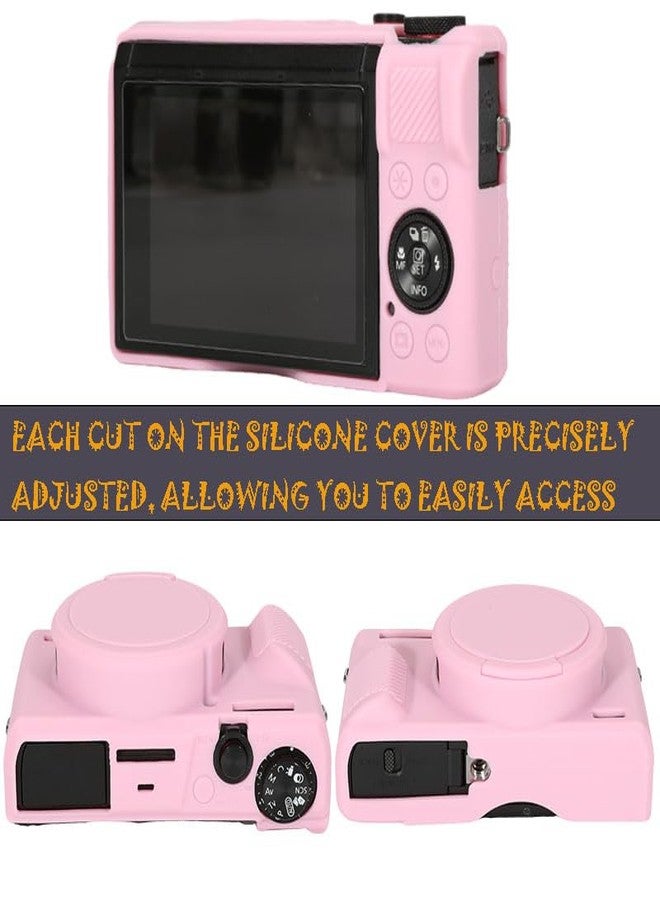 AEXUTDA Case for Canon Powershot G7X Mark III Digital Camera, G7X Mark iii Camera Silicone Case, Anti-Scratch Slim Fit Soft Skin, G7X Mark 3 Accessories with Detachable Lens Cover - Pink - Image 2