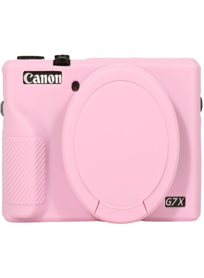 AEXUTDA Case for Canon Powershot G7X Mark III Digital Camera, G7X Mark iii Camera Silicone Case, Anti-Scratch Slim Fit Soft Skin, G7X Mark 3 Accessories with Detachable Lens Cover - Pink - Image 1